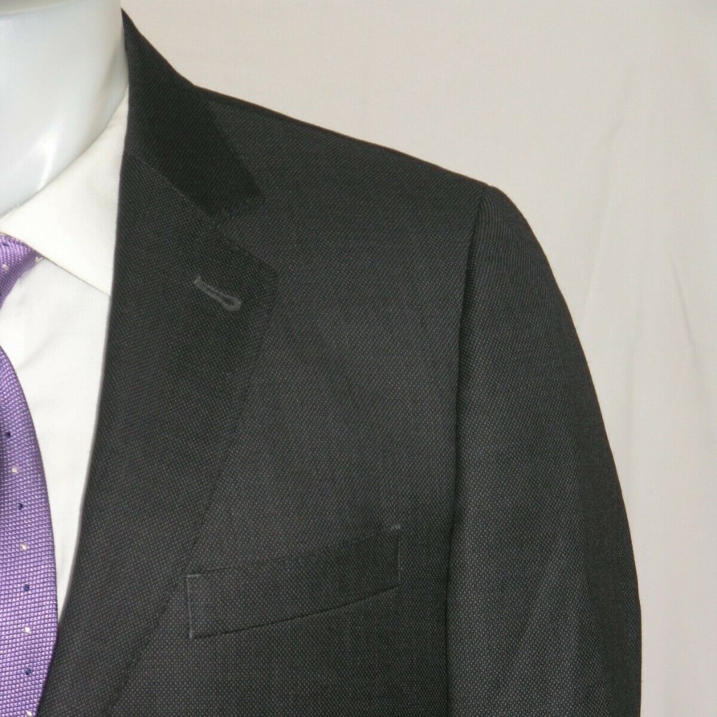 My.Suit Custom Made Flat Front Gray Birdseye Two Button Suit 40r